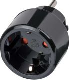 Travel Adapter, Brennenstuhl, transient from schuko EU socket to 3-pin US plug
