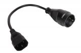 Cable CEE 7/4 (F) socket, IEC C14 male 0.3m Sockets:1 black