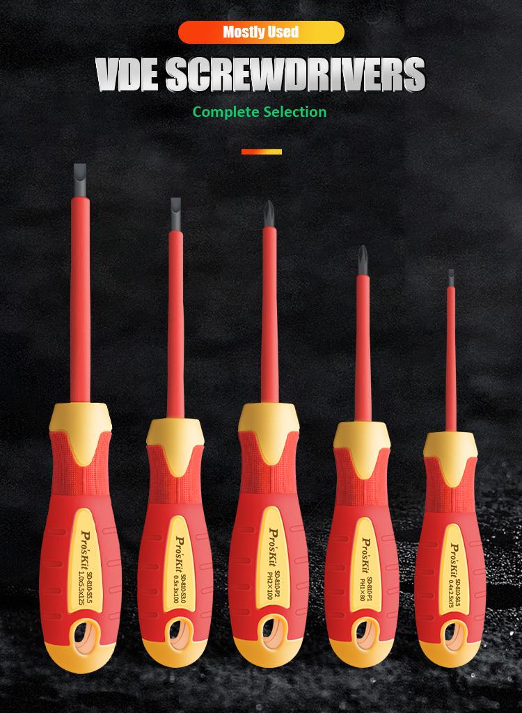 Tool set, 8 pieces, 5 screwdrivers, 3 pliers, PK-2801, PRO'S KIT