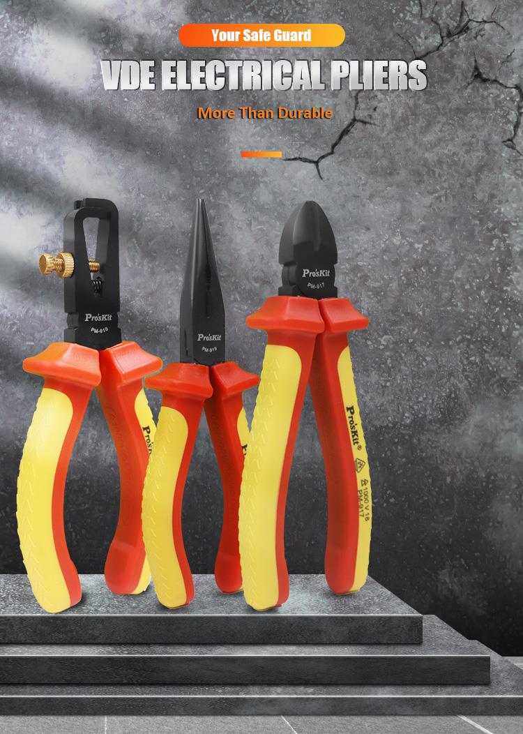 Tool set, 8 parts, 5 screwdrivers, 3 pliers, PK-2801, PRO'S KIT