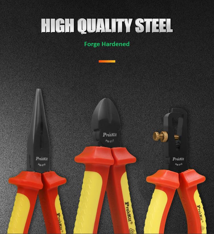 Tool set, 8 pieces, 5 screwdrivers, 3 pliers, PK-2801, PRO'S KIT