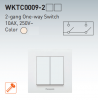 2-gang one-way switch, complete, Karre Plus, Panasonic, 10A, 250VAC, beige, WKTC0009-2BG - 4