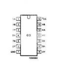 Интегрална схема 74HC03, TTL съвместима, Quad 2-input NAND gate, DIP14 - 2 - Викиват Интегрална схема 74HC03, TTL съвместима, Quad 2-input NAND gate, DIP14 - 2