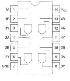 Интегрална схема 74HC09, Quad. 2-input AND Gates (with open drain outputs), DIP14 - 2 - Викиват Интегрална схема 74HC09, Quad. 2-input AND Gates (with open drain outputs), DIP14 - 2