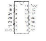 Интегрална схема 74HC10, TTL съвместима, TRIPLE 3-INPUT POSITIVE-NAND GATES, DIP14 - 2 - Викиват Интегрална схема 74HC10, TTL съвместима, TRIPLE 3-INPUT POSITIVE-NAND GATES, DIP14 - 2
