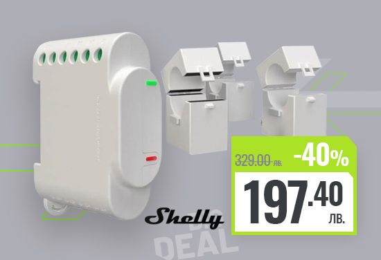 -40% на Wi-Fi smart електромер, 240VAC, трифазен от Shelly
