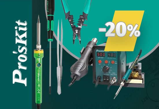-20% of Pro`s KIT tools for the electronic, computer, network and telecommunication industries
