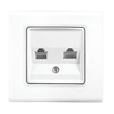 Розетка за компютър, Cat 5e + Cat3, бяла, Linnera S, Viko, 91400035